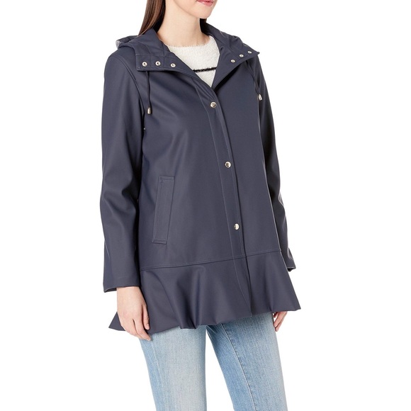 Kate Spade Navy Peplum Raincoat Size XS - Picture 2 of 6